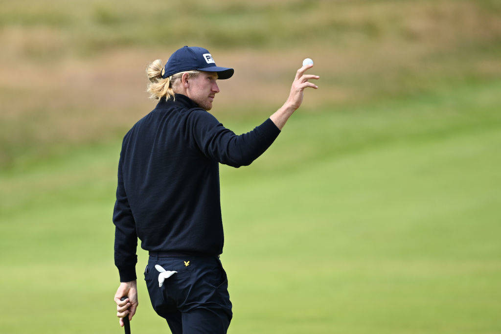 A moment to savour for Travis Smyth, who hit the first ace on Hoylake